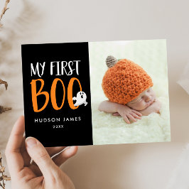 Min första Boo | Baby First Halloween-fotokort Julkort