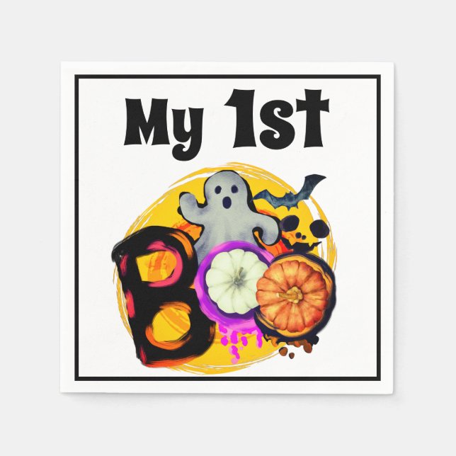 Min första Boo Cute Ghost Baby, 1 st Halloween Pappersservett (Framsidan)