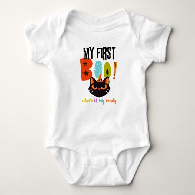 Min första Boo! Halloween Baby Costume T Shirt (Framsida)