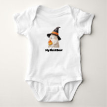 Min första Boo! – Söt spök Halloween-bodysuit för