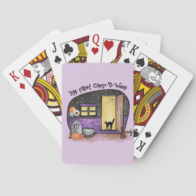 Min första Camp-O-Ween | Halloween Camping Casinokort (Baksidan)