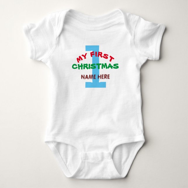 MIN FÖRSTA CHRISTMAS BABY PERSONLIG GIFT T SHIRT (Framsida)