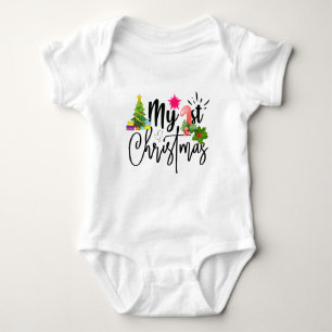 Min första christmas baby-utrustning t shirt