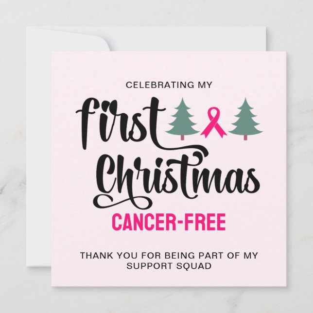 MIN FÖRSTA CHRISTMAS Bröstcancerfria Tack Julkort (Framsida)
