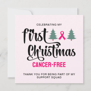 MIN FÖRSTA CHRISTMAS Bröstcancerfria Tack Julkort