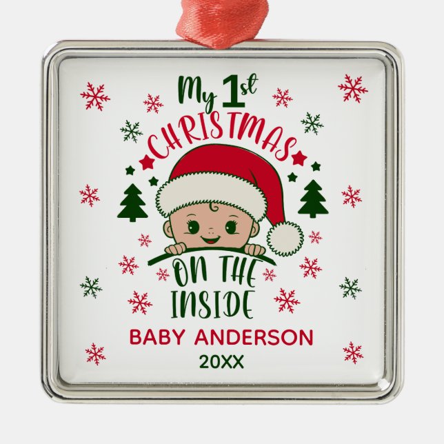 MIN FÖRSTA CHRISTMAS PÅ INSIDAN JULGRANSPRYDNAD METALL (Framsidan)