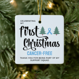 MIN FÖRSTA CHRISTMAS Prostate Cancer-fria Tack Julgransprydnad Keramik