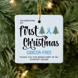 MIN FÖRSTA CHRISTMAS Prostate Cancer-fria Tack Julgransprydnad Keramik