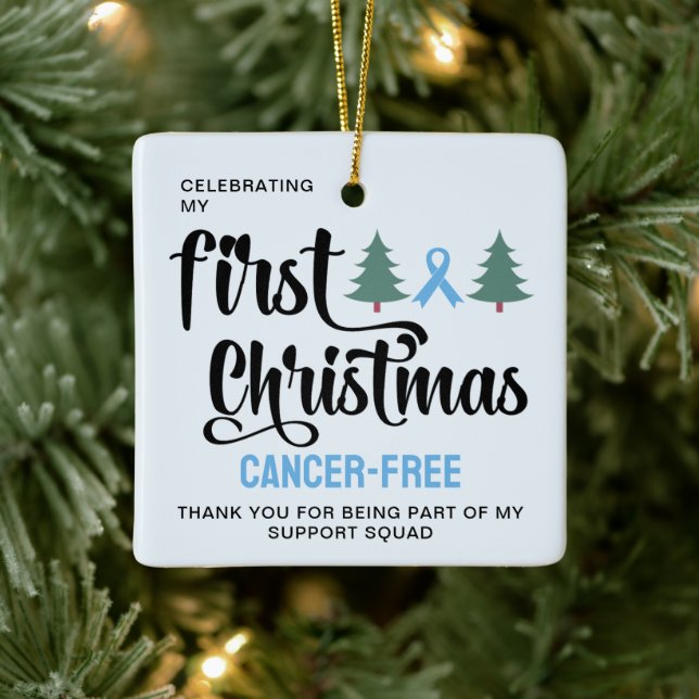 MIN FÖRSTA CHRISTMAS Prostate Cancer-fria Tack Julgransprydnad Keramik (Träd)