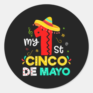Min första Cinco De Mayo Fiesta Pojke Girls Runt Klistermärke