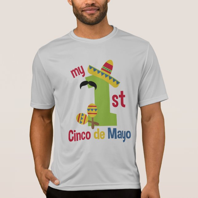 Min första cinco de mayo Manar idrottstekkonkurren T Shirt (Framsida)