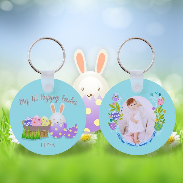 Min första cirkel i Glad påsk Nyckelring (My 1st Happy Easter Circle Keychain)