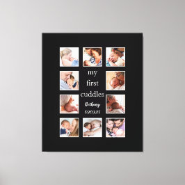 Min första Cuddles 10 Photo Namn Newborn Black Canvastryck