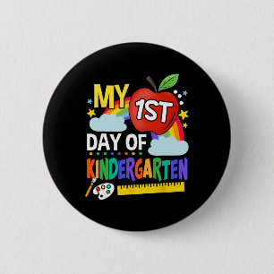 Min första dag av Kindergarten-Roligten Färgfullt Knapp