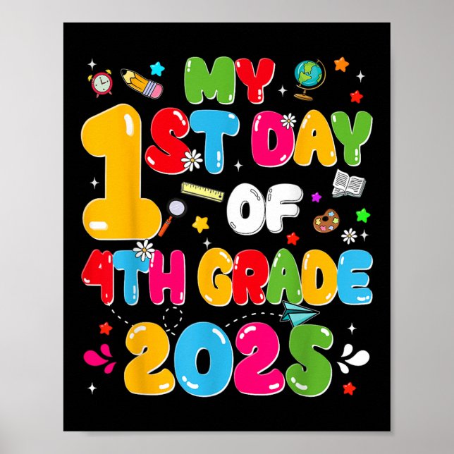 Min första dag, den 4:e Klass 2025-Back to school Poster (Framsidan)