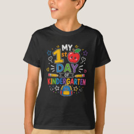 Min första dag Förskole Färgglad Ryggsäck Skola T Shirt