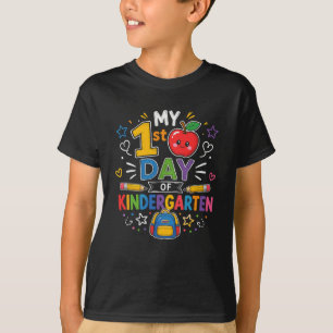 Min första dag Förskole Färgglad Ryggsäck Skola T Shirt
