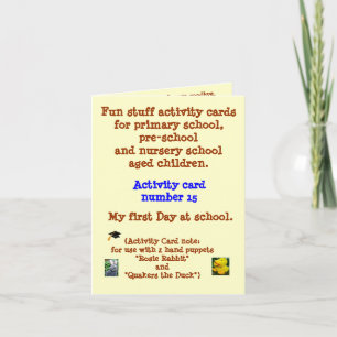 Min första dag på School - rim noterar kortet Kort