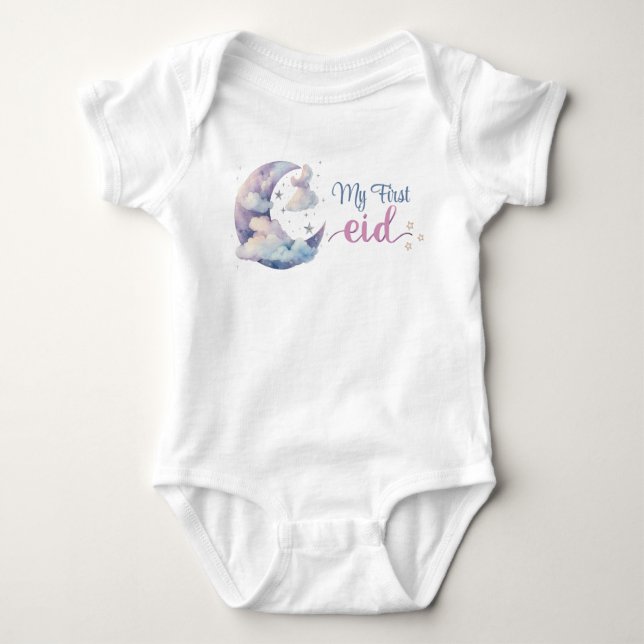 ⭐ min första Eid Baby Romper - Cute & Comfortable  T Shirt (Framsida)