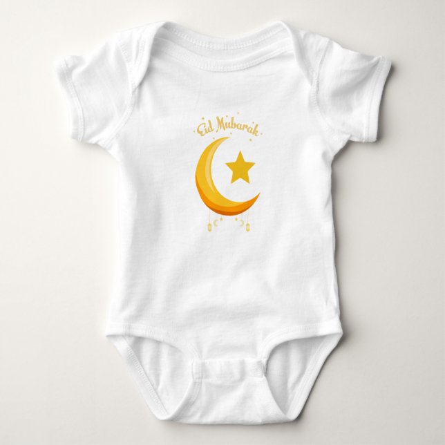 Min första Eid Ramadan Måne Islam Baby Bodykostym T Shirt (Framsida)