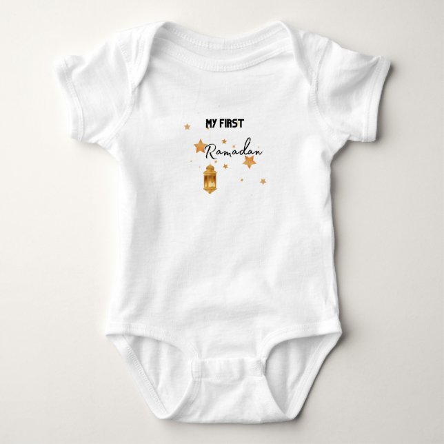 Min första Eid Ramadan Måne Islam Baby Bodykostym T Shirt (Framsida)