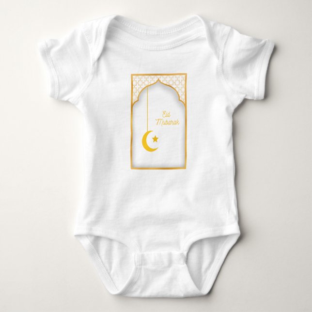 Min första Eid Ramadan Måne Islam Baby Bodykostym T Shirt (Framsida)