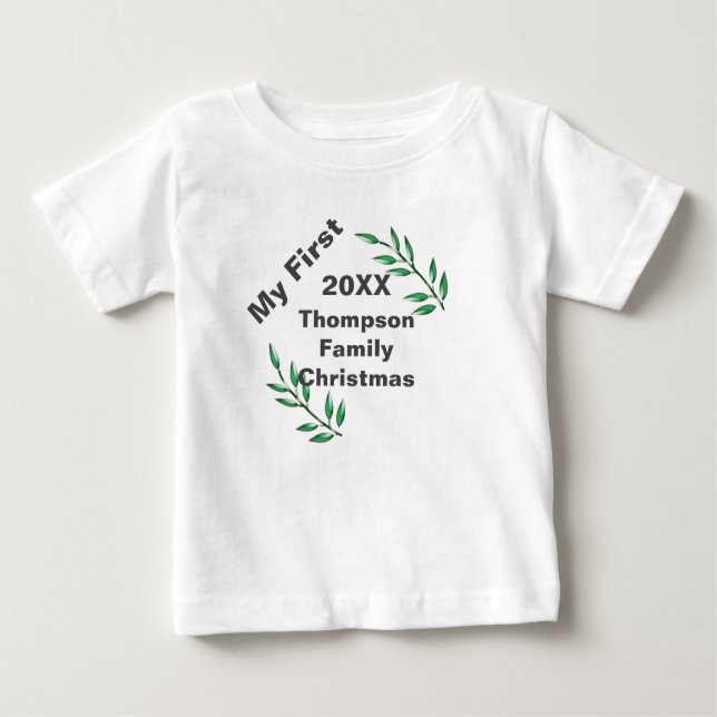 Min första familj Julgran Grenar Keepsaké T Shirt (Framsida)