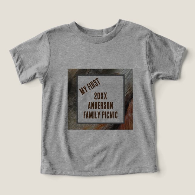Min första familj Picnic Nature Feather Reunion T Shirt (Design Framsida)
