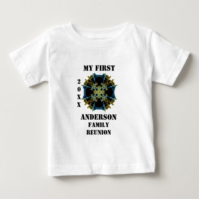 Min första familj Reunion Kaleidoscope Keepsaké T Shirt (Framsida)