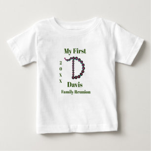Min första familj Reunion Sequin Brev D Monogram T Shirt