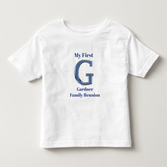 Min första familjeåterförening Efternamn Brev G -  T Shirt (Framsida)