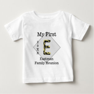 Min första familjs återförening Unik Brev E-monogr T Shirt