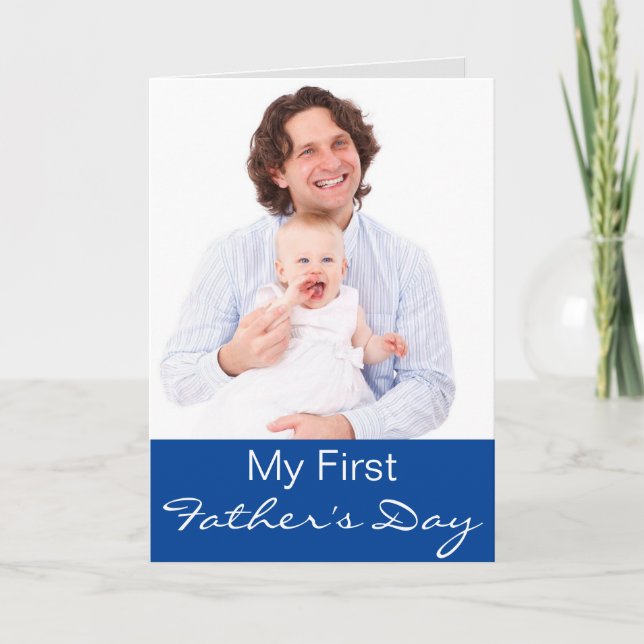 Min första fars dag-kravatt foto-kort kort (Framsida)