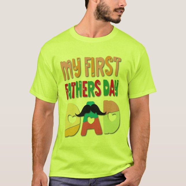 Min första Fars dag Pappa T Shirt (Framsida)