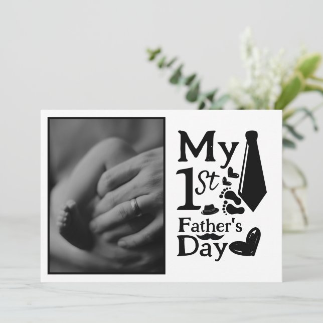 min första fars dag Platt julkort (Stående Fram)
