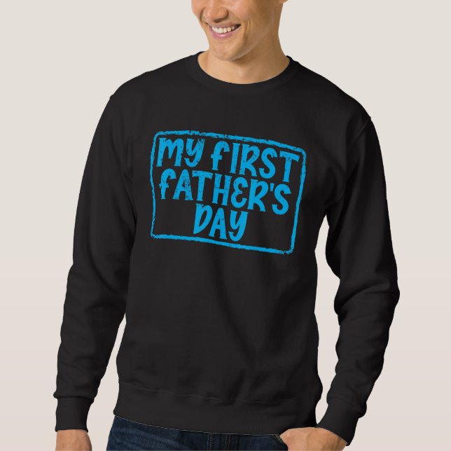 Min första Fars dag-Roligt Pappa Fars dag Lång Ärmad Tröja (Framsida)