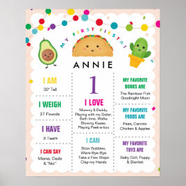 Min första Fiesta Birthday Girl - 1 års gammalsign Poster