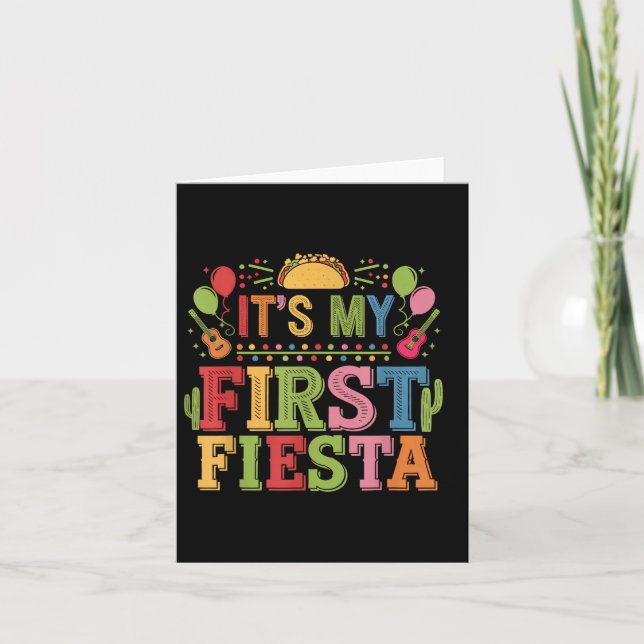 Min första Fiesta-födelsedag, mexikanska Cinco De  Kort (Framsida)
