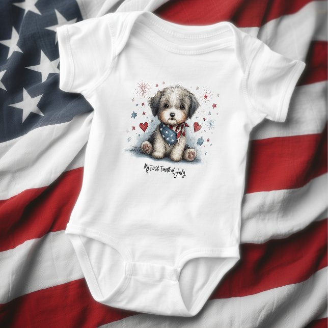Min första fjärde juli-valp t shirt (Skapare uppladdad)