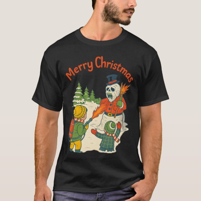 Min Första Flamsprutare T-Shirt | Retro Jul (Framsida)