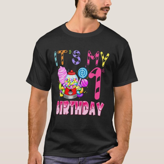 Min första födelsedag Candyland Birthday Girl T Shirt (Framsida)