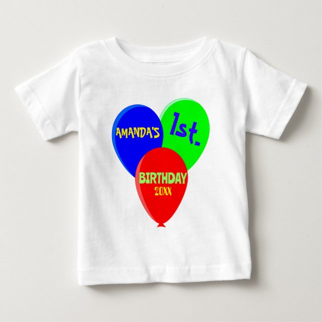 Min första födelsedag, första lustiga födelsedag t shirt (Framsida)