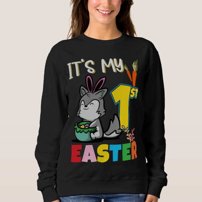 Min första födelsedag Påsk Baby Påsk Husky T Shirt (Framsida)