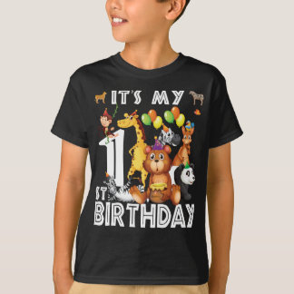 Min första födelsedag Safari Jungle Animals Älskar T Shirt