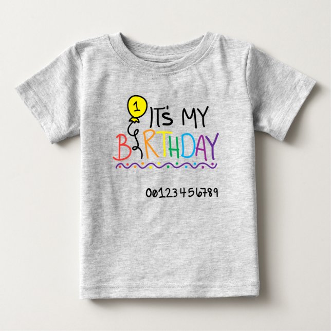 Min första födelsedag t shirt (Framsida)