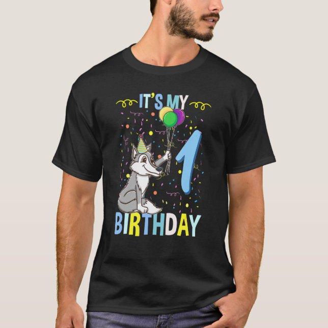 Min första födelsedag-Varg T Shirt (Framsida)