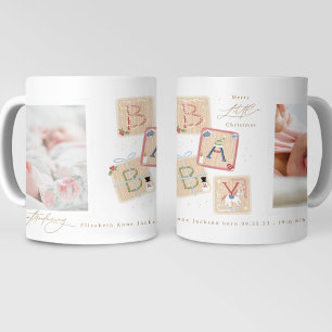 Min första God jul 2-foto-Baby-födelse Kaffemugg