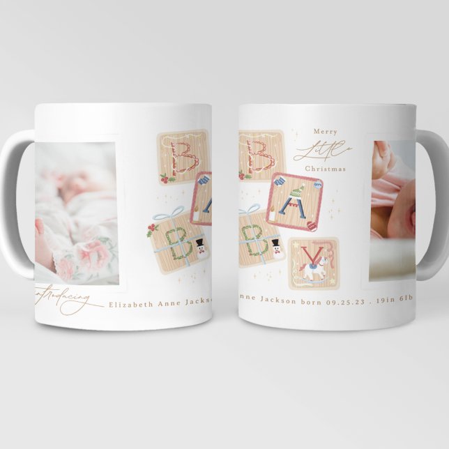 Min första God jul 2-foto-Baby-födelse Kaffemugg (Skapare uppladdad)