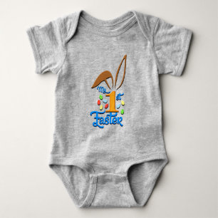 Min första Grått-dräkt Påsk-Pojke-dräkt - Påsk T Shirt