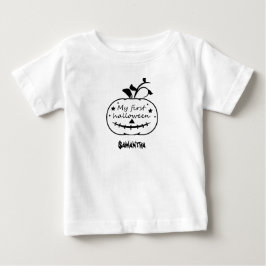 Min första Halloween. Black and White. Redigerbart T Shirt